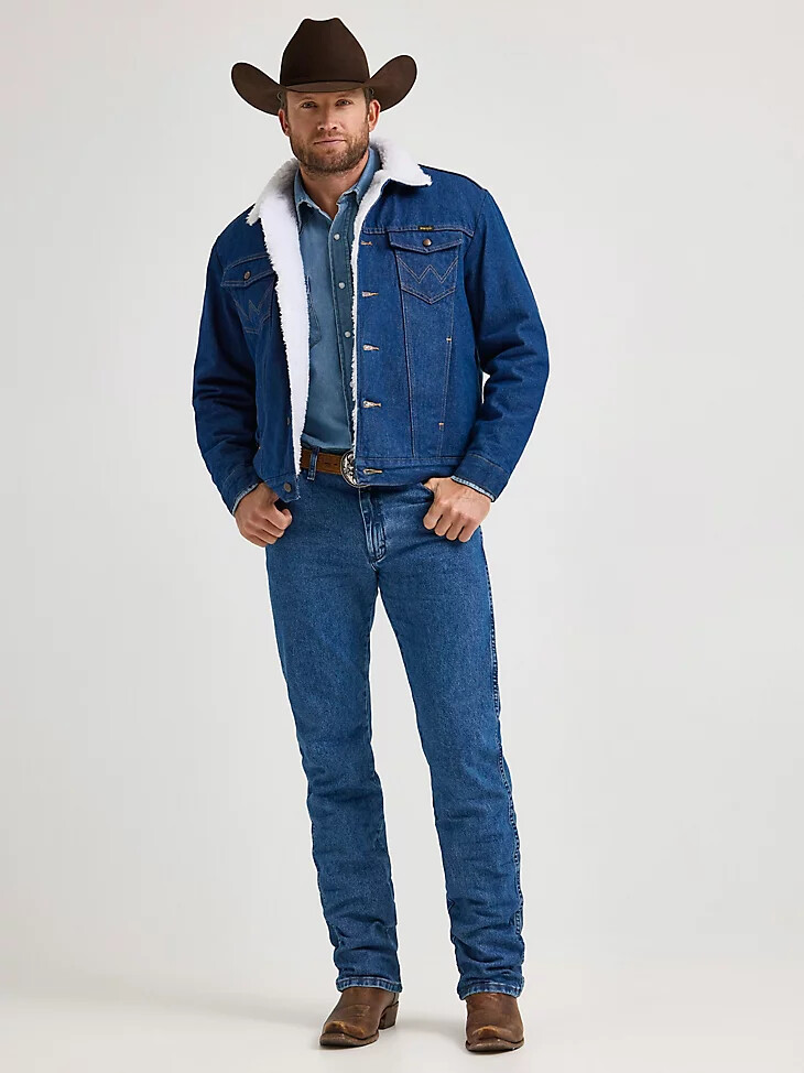 chaqueta vaquera con forro de sherpa estilo western de wrangler