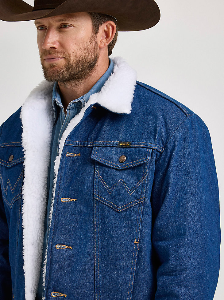 chaqueta vaquera con forro de sherpa estilo western de wrangler