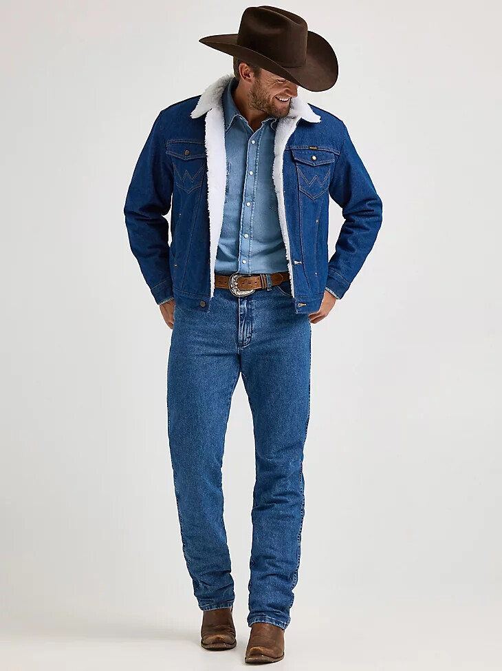 chaqueta vaquera con forro de sherpa estilo western de wrangler