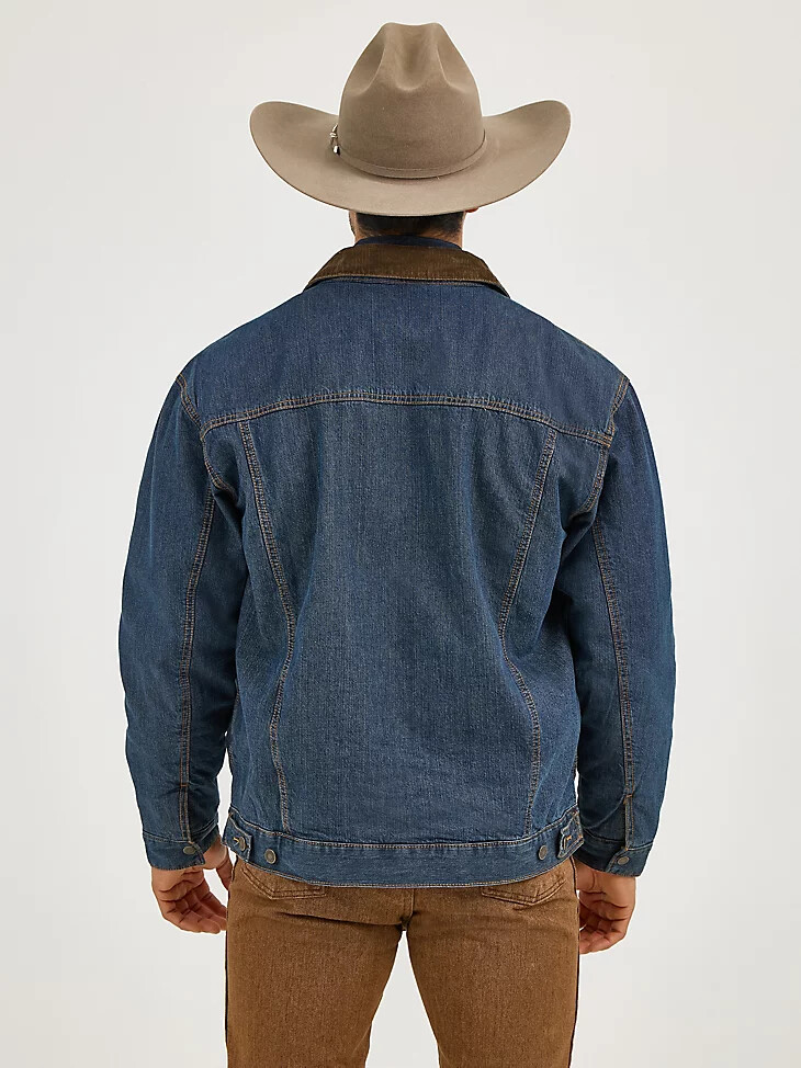 chaqueta vaquera rústica con forro de manta wrangler