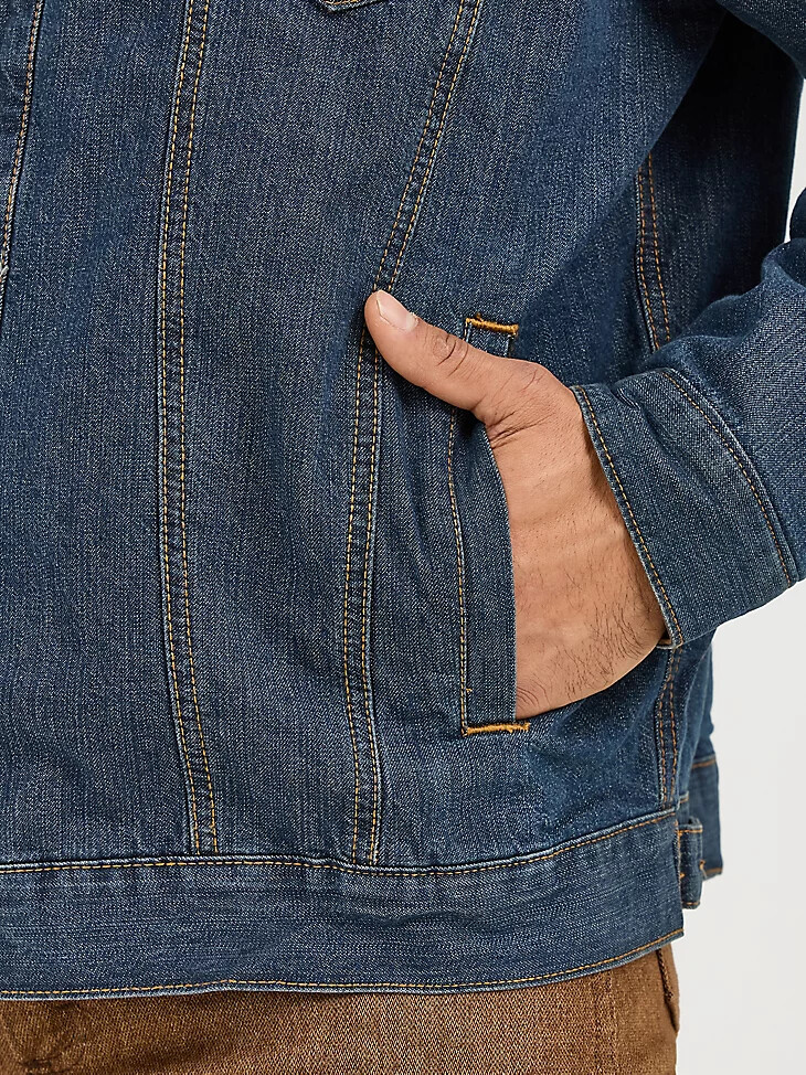 chaqueta vaquera rústica con forro de manta wrangler