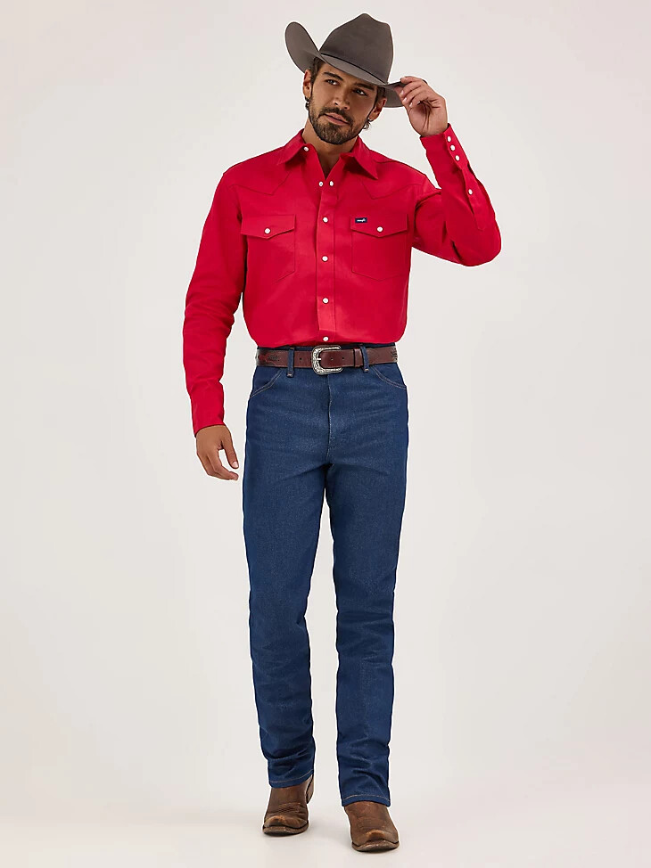 wrangler cowboy cut vaqueros ajustados rígidos índigo rígido