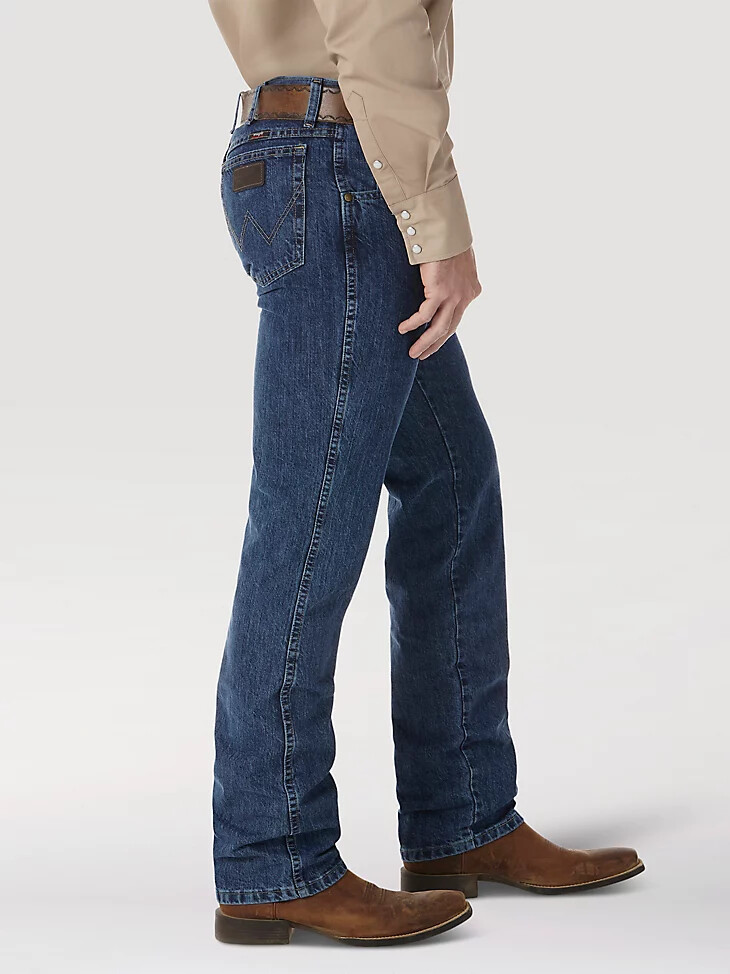 vaqueros ajustados wrangler pbr para hombre color piedra auténtica