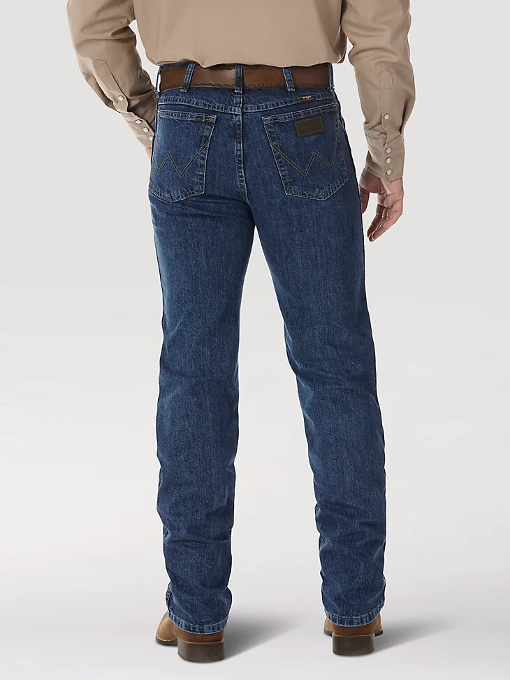 vaqueros ajustados wrangler pbr para hombre color piedra auténtica
