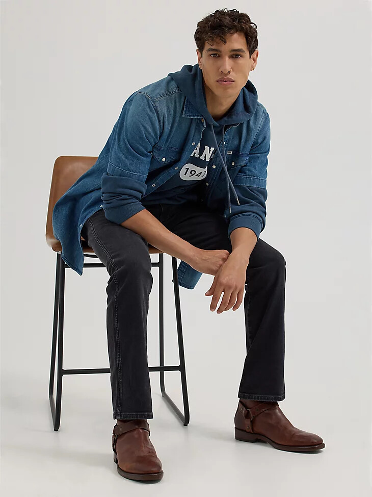 vaqueros de corte bota para hombre night fever black