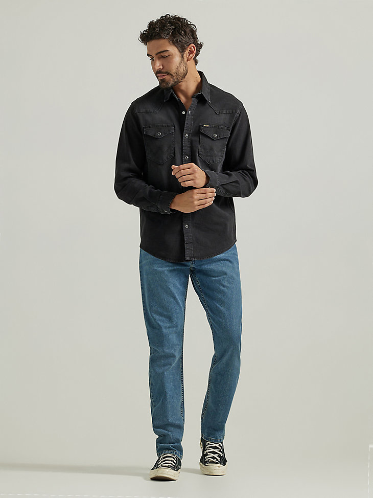 vaqueros de corte bota holgados para hombre lavado medio