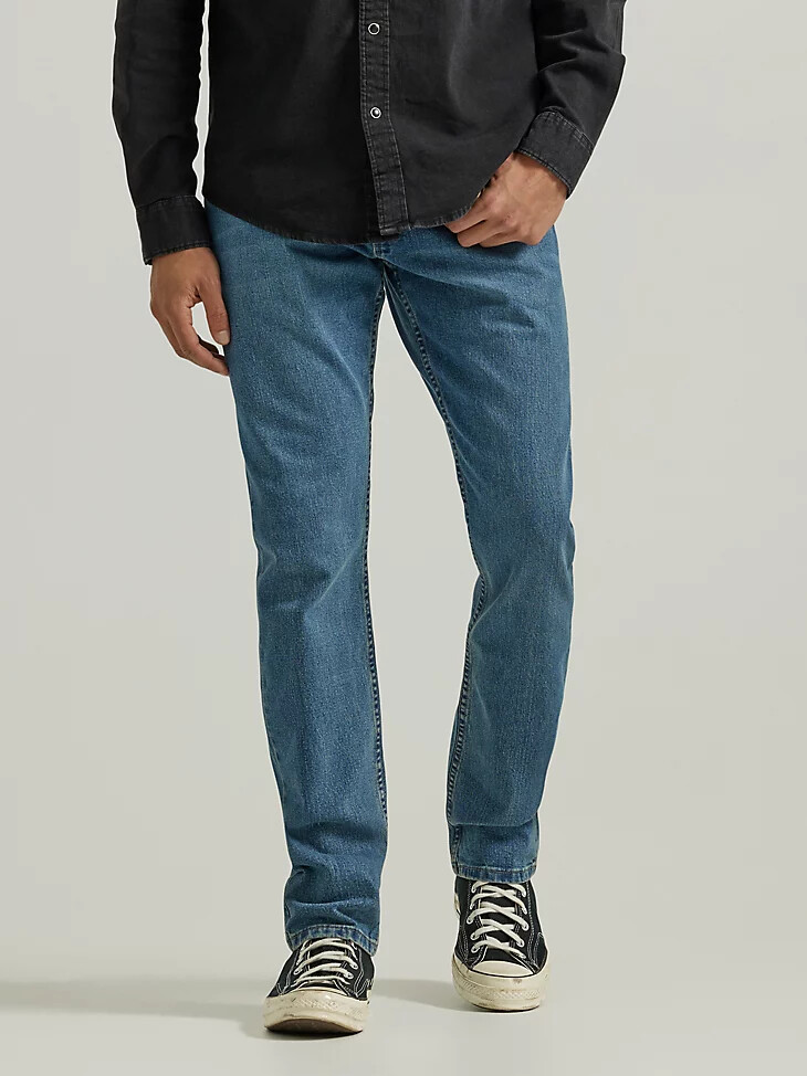 vaqueros de corte bota holgados para hombre lavado medio