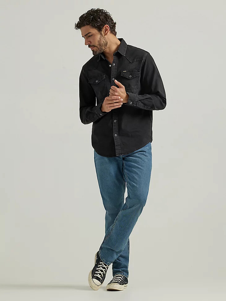 vaqueros de corte bota holgados para hombre lavado medio