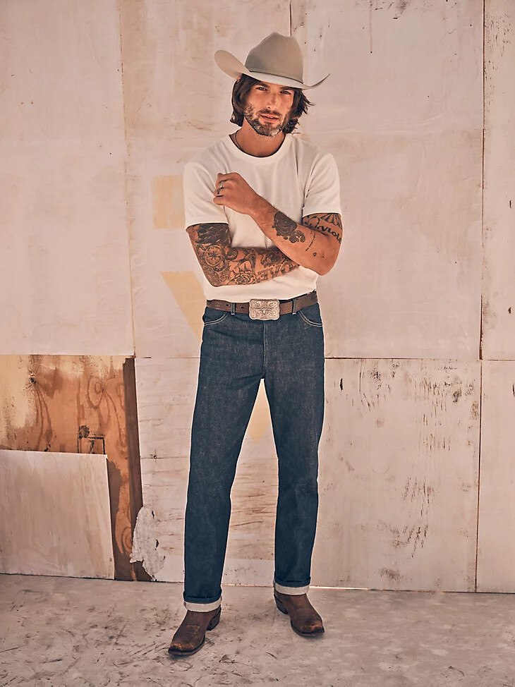 jean cone denim white oak selvedge para hombre índigo crudo