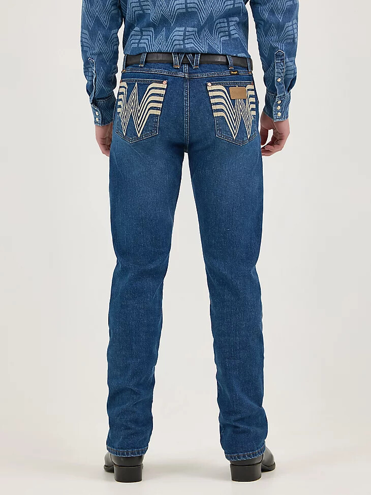 vaqueros retro de pierna recta y ajustada de wrangler x whataburger con efecto desvanecido en polvo rodeo