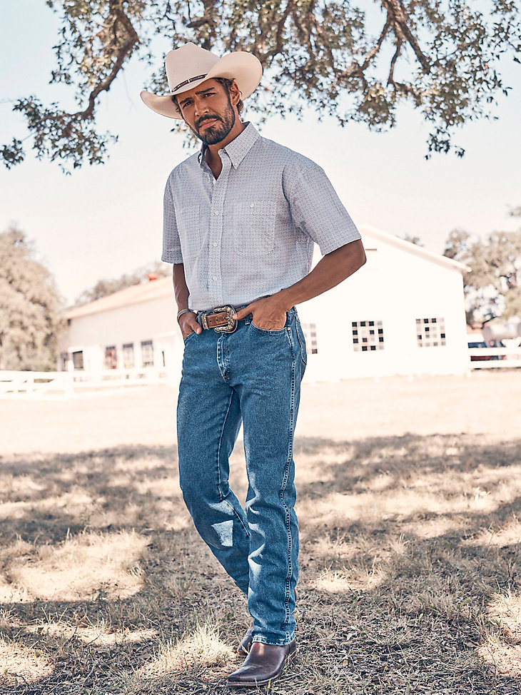 jean george strait cowboy cut original fit de mezclilla color piedra de peso pesado