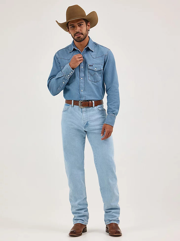 vaqueros wrangler cowboy cut original fit bleach