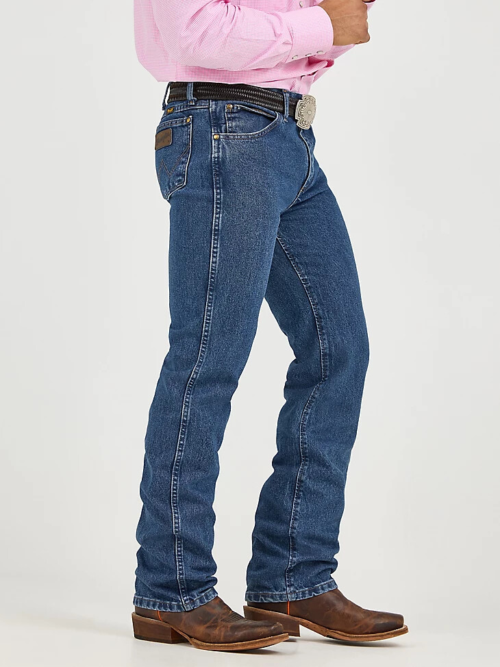 jean de corte vaquero entallado premium performance cowboy cut color piedra oscura