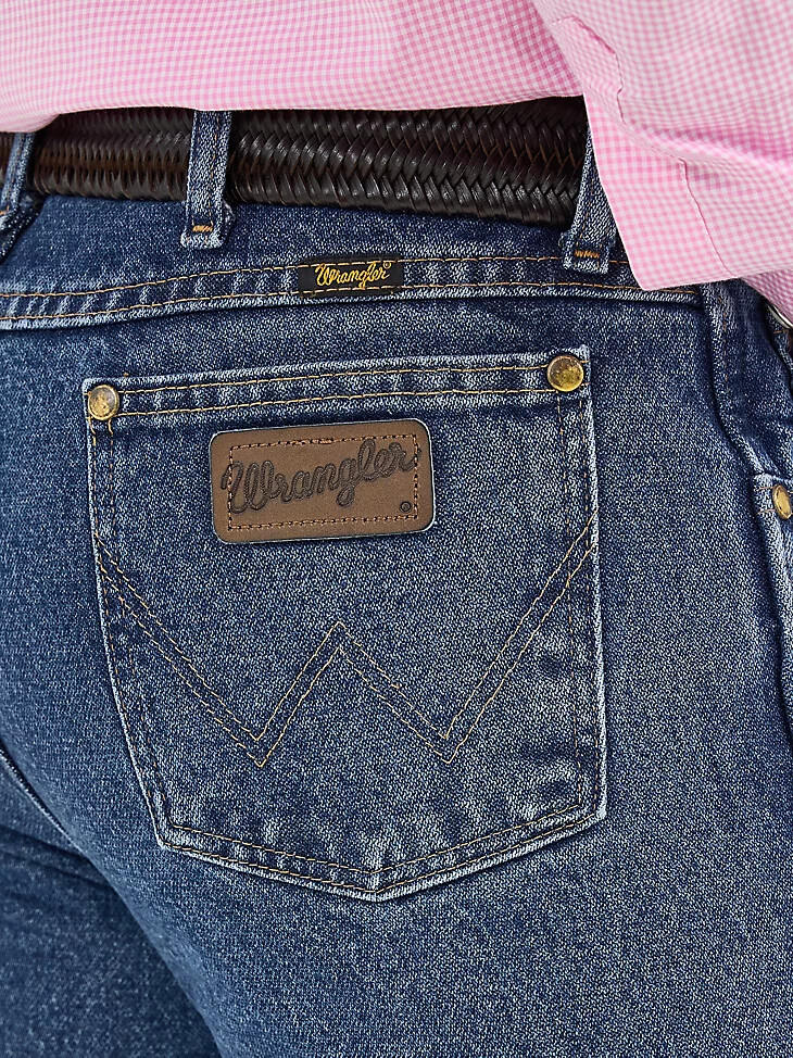 jean de corte vaquero entallado premium performance cowboy cut color piedra oscura