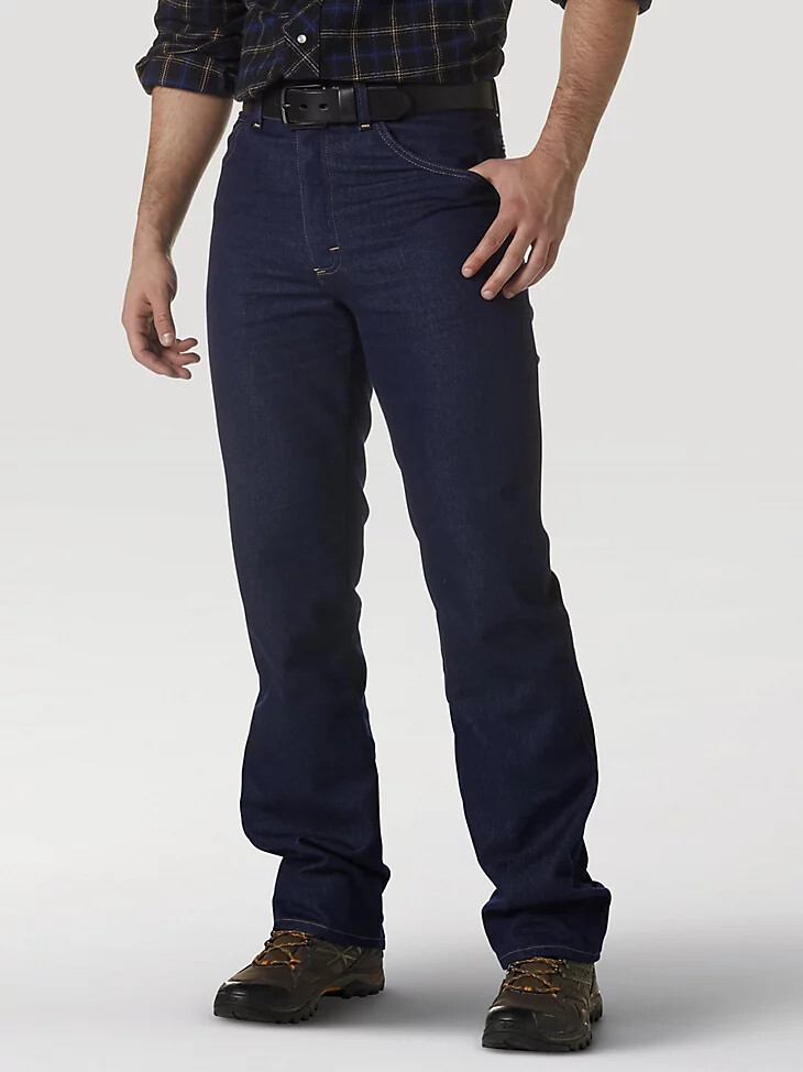 vaqueros de mezclilla de corte regular elásticos wrangler rugged wear