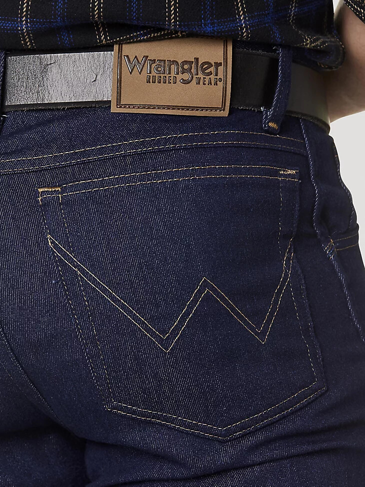vaqueros de mezclilla de corte regular elásticos wrangler rugged wear