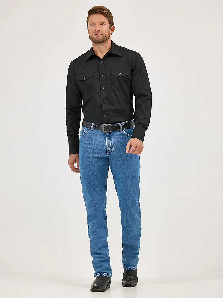 jean de corte vaquero de rendimiento premium de corte regular lavado a la piedra