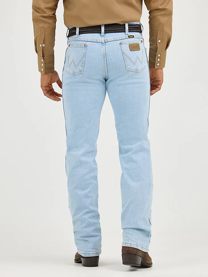vaqueros wrangler cowboy cut slim fit active flex blanqueados