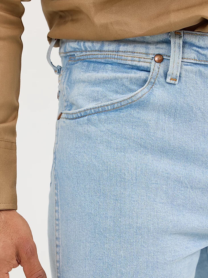 vaqueros wrangler cowboy cut slim fit active flex blanqueados