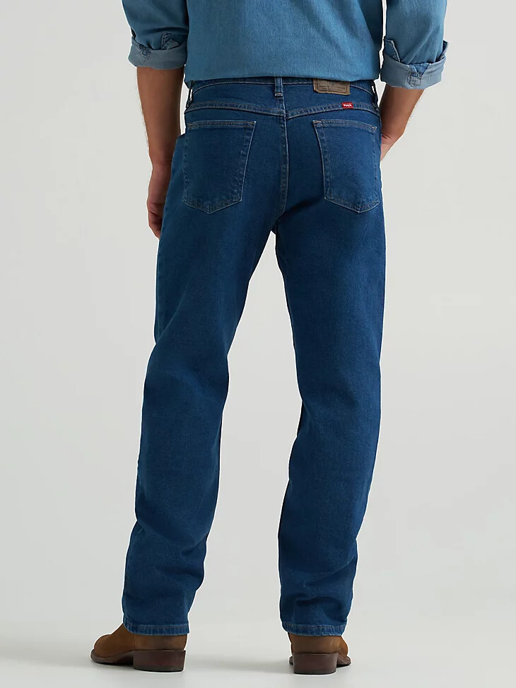 wrangler five star premium denim flex para mayor comodidad ajuste relajado jeans color piedra