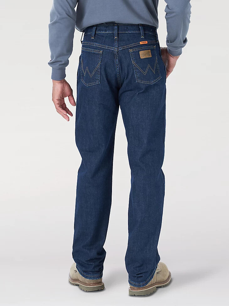 wrangler fr - jean elástico de ajuste original resistente a las llamas lavado oscuro