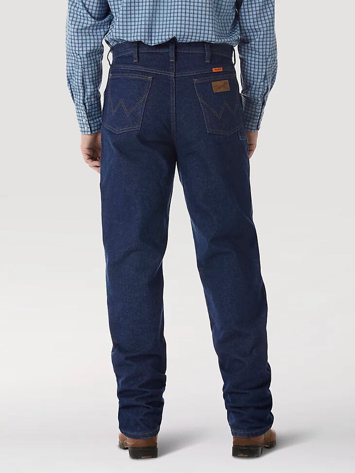 wrangler fr - jean de corte relajado resistente a las llamas prelavado