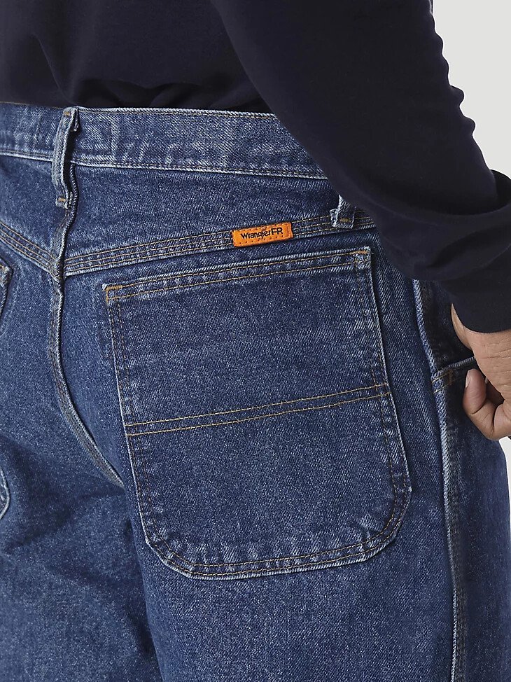 vaqueros de carpintero riggs resistentes al fuego wrangler fr color azul mezclilla