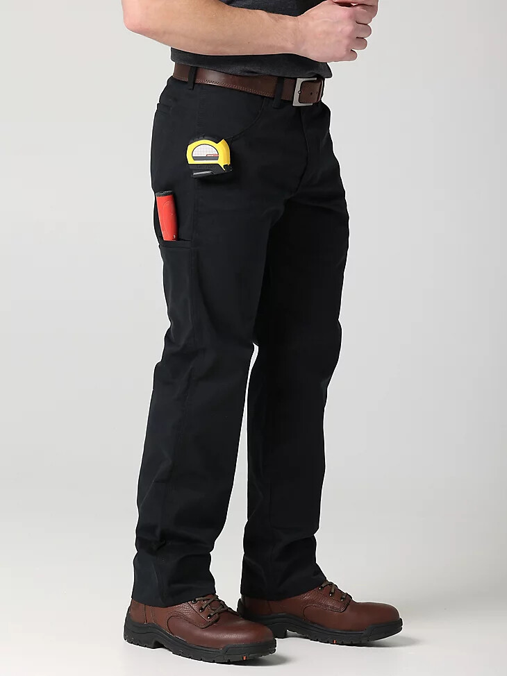 pantalón recto relajado wrangler workwear negro azabache