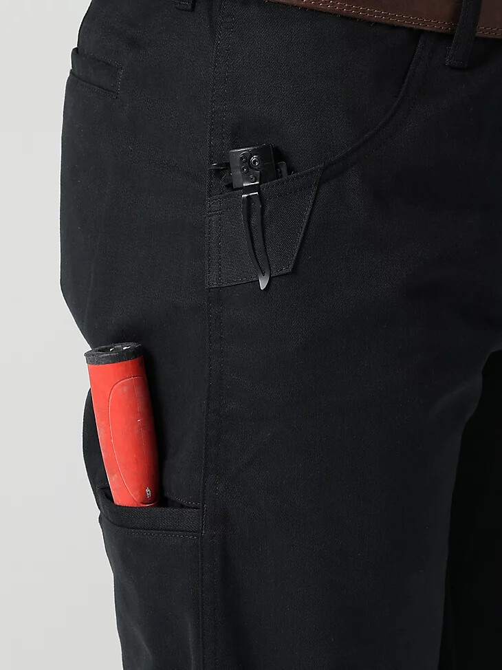 pantalón recto relajado wrangler workwear negro azabache