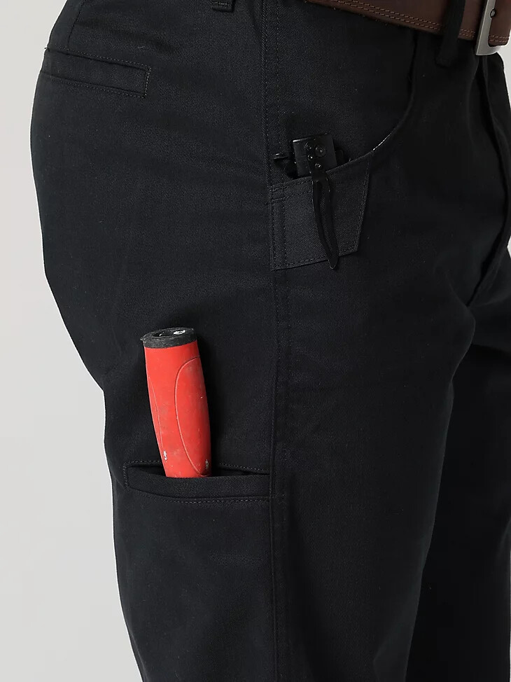 pantalón recto relajado wrangler workwear negro azabache