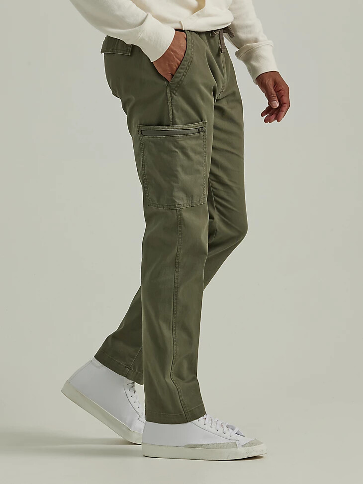 pantalón cargo damien cónico para hombre color oliva