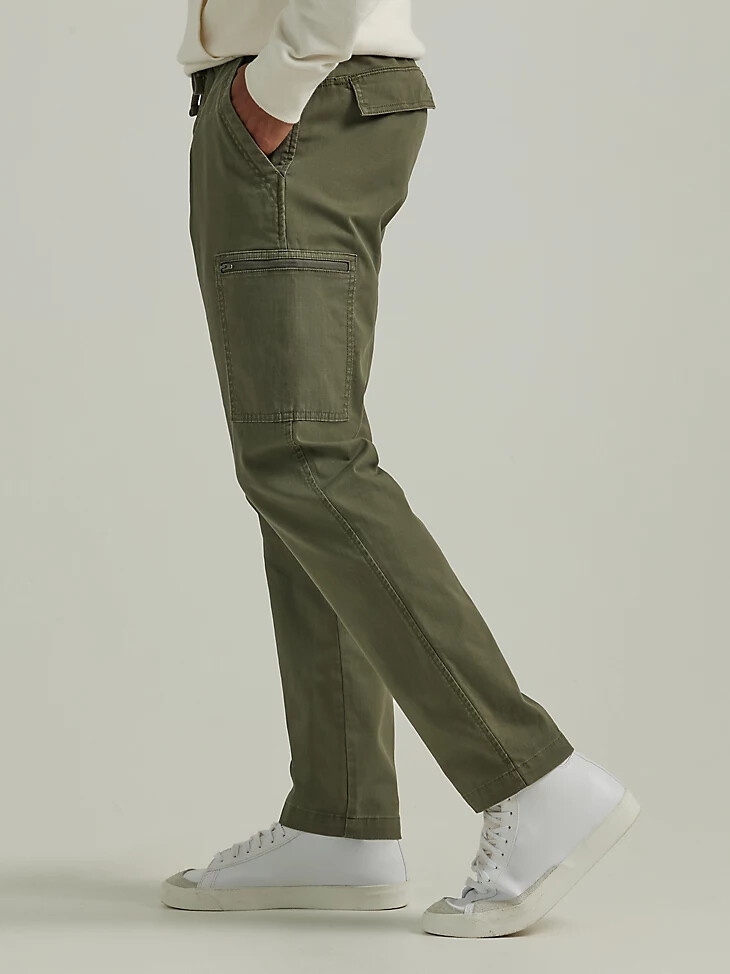 pantalón cargo damien cónico para hombre color oliva