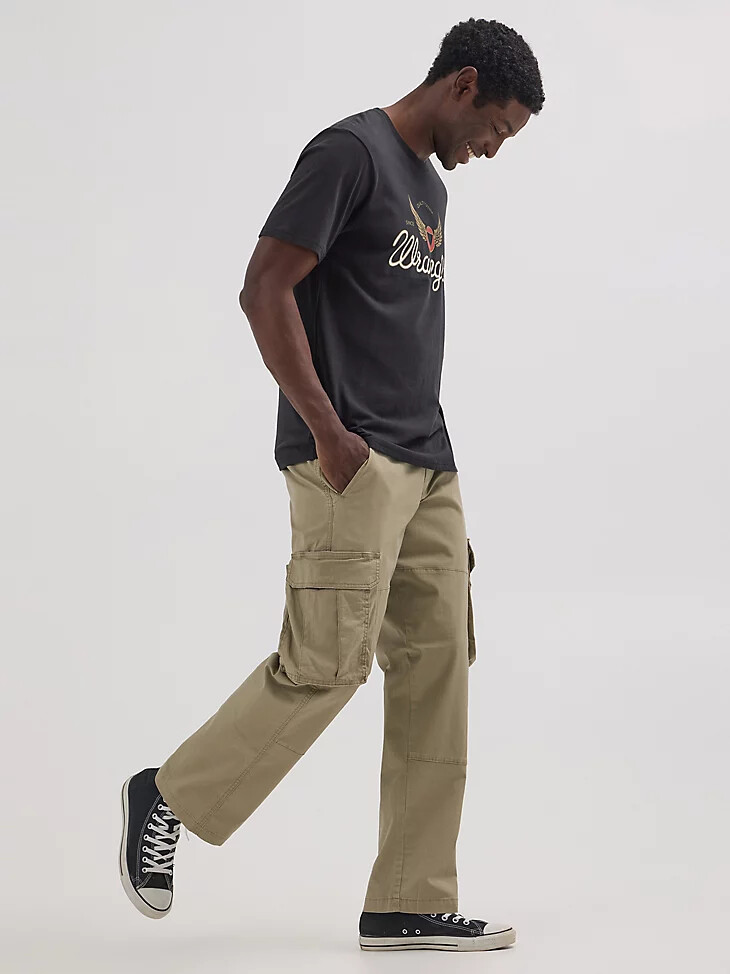 pantalón cargo ripstop para hombre color caqui militar vintage