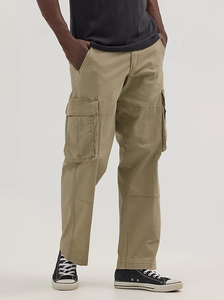 pantalón cargo ripstop para hombre color caqui militar vintage