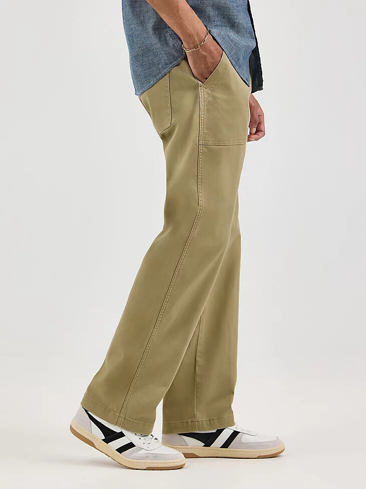 pantalón de fatiga relajado para hombre color caqui militar vintage