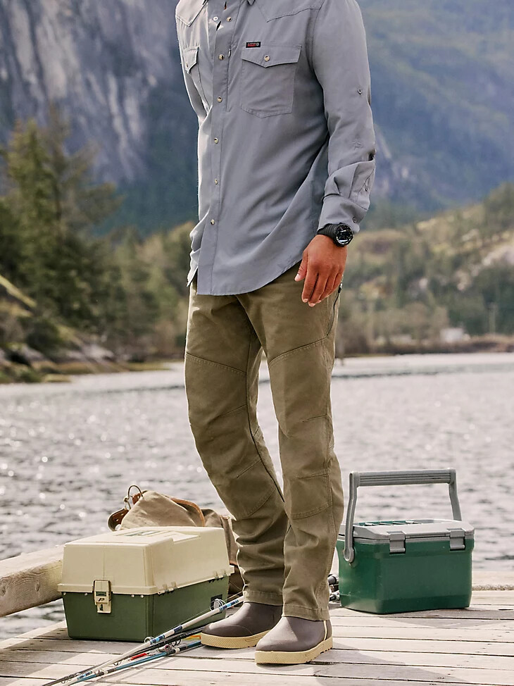 pantalón utilitario wrangler atg jackson para hombre color tortuga marina