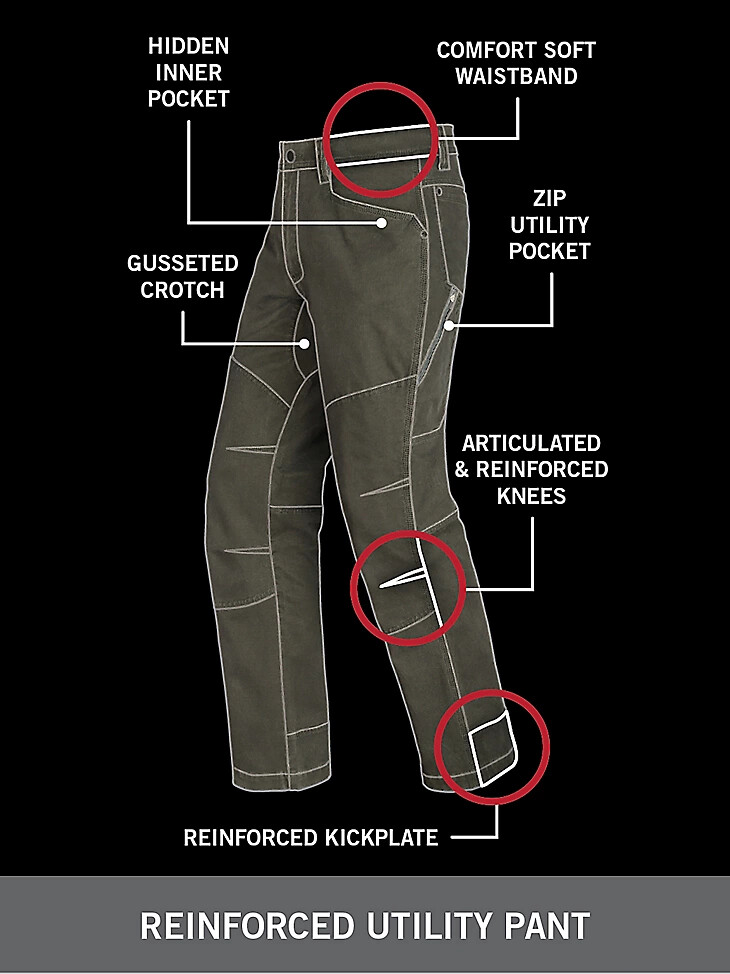 pantalón utilitario wrangler atg jackson para hombre color tortuga marina