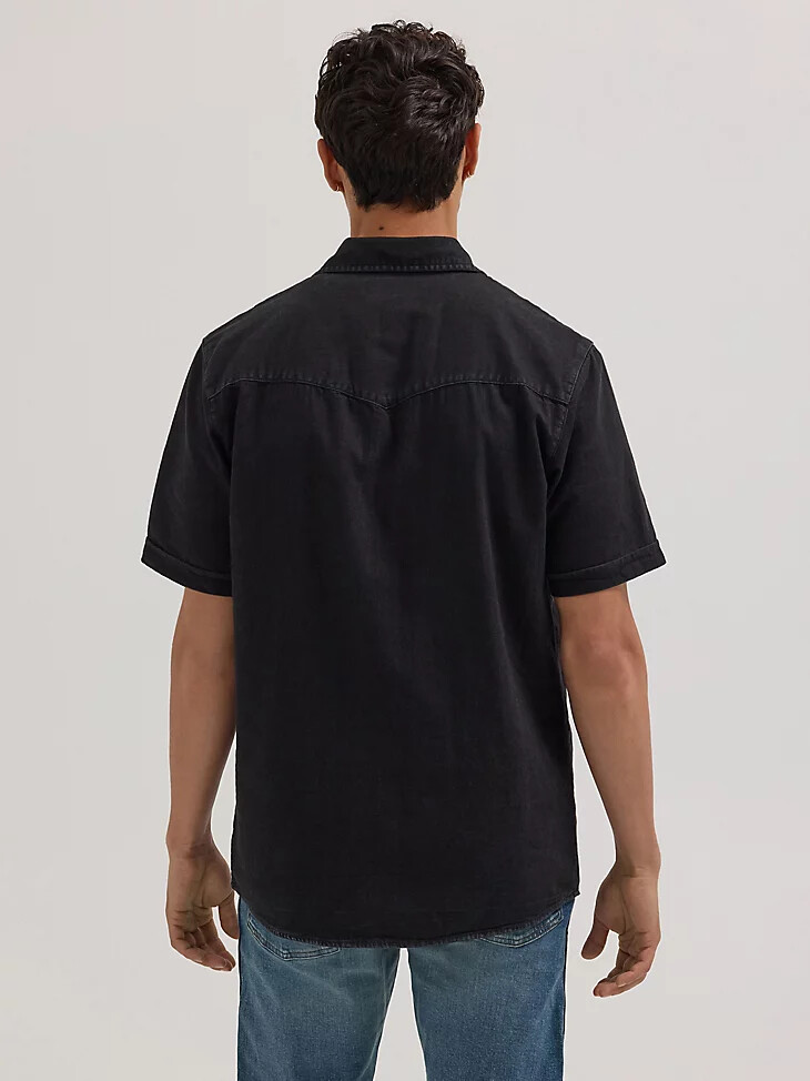 camisa vaquera estilo western para hombre color negro roto