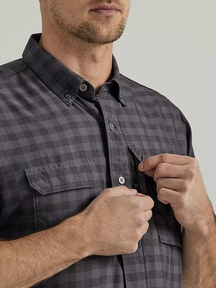 camisa técnica de trabajo wrangler riggs workwear gris