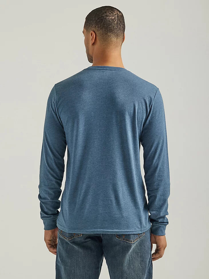 camiseta gráfica de manga larga george strait para hombre color azul marino medianoche jaspeado