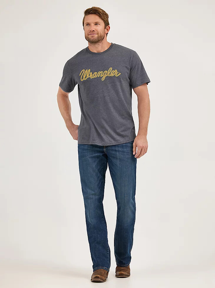 camiseta wrangler rope logo para hombre en color asfalto