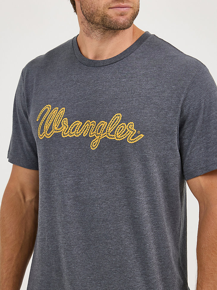 camiseta wrangler rope logo para hombre en color asfalto