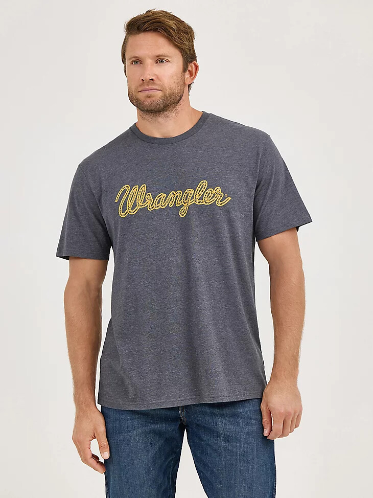 camiseta wrangler rope logo para hombre en color asfalto