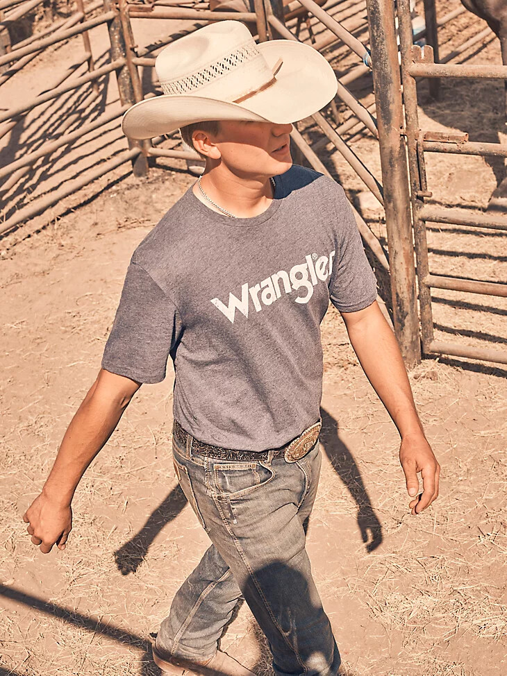 camiseta con logotipo wrangler kabel para hombre color azul marino