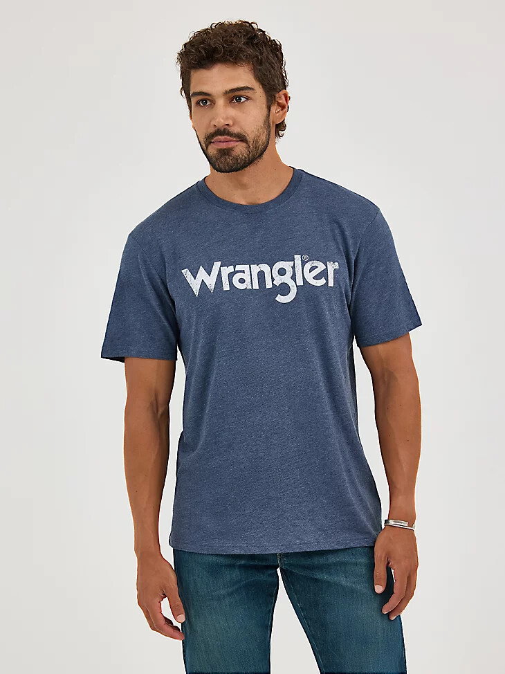 camiseta con logotipo wrangler kabel para hombre color azul marino