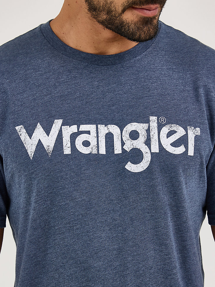 camiseta con logotipo wrangler kabel para hombre color azul marino