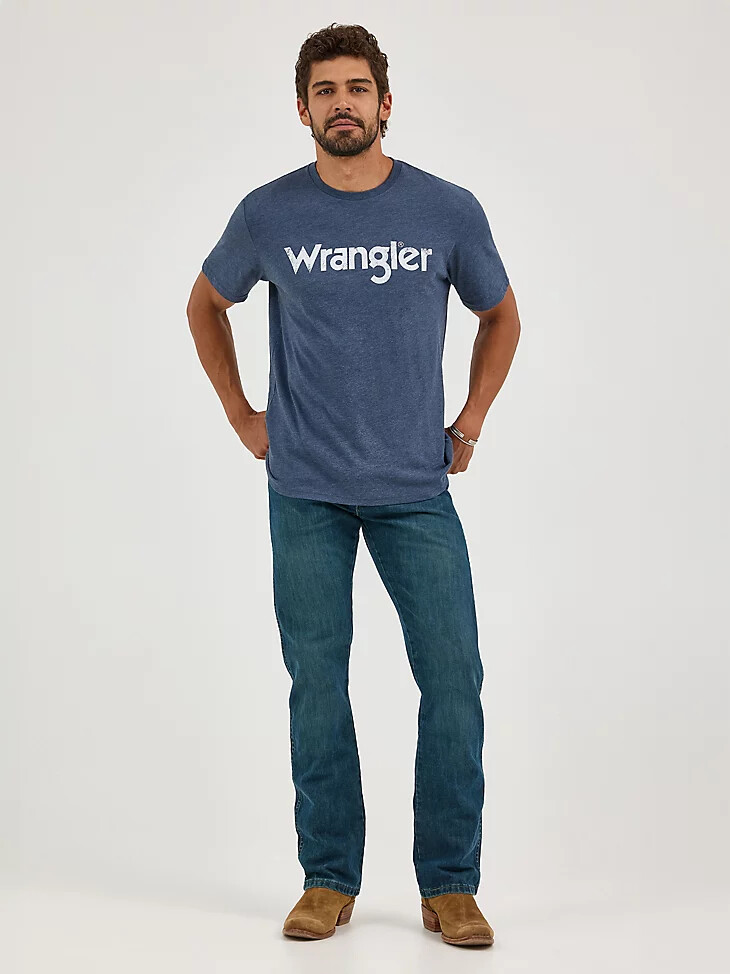 camiseta con logotipo wrangler kabel para hombre color azul marino