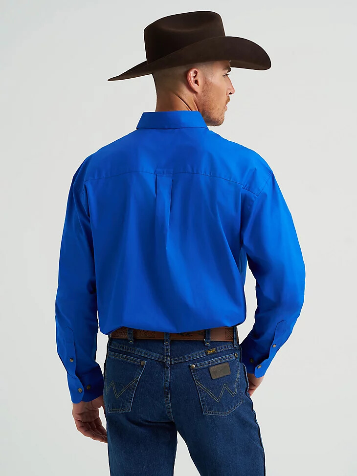 camisa george strait amp wrangler national patriot con botones para hombre color azul rey
