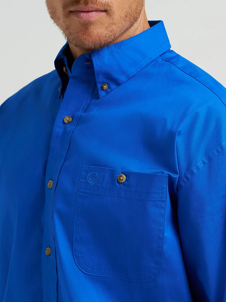 camisa george strait amp wrangler national patriot con botones para hombre color azul rey