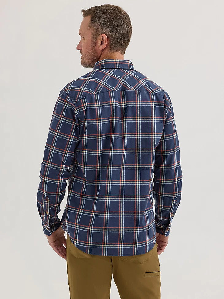camisa de trabajo a cuadros de manga larga wrangler riggs workwear foreman color azul